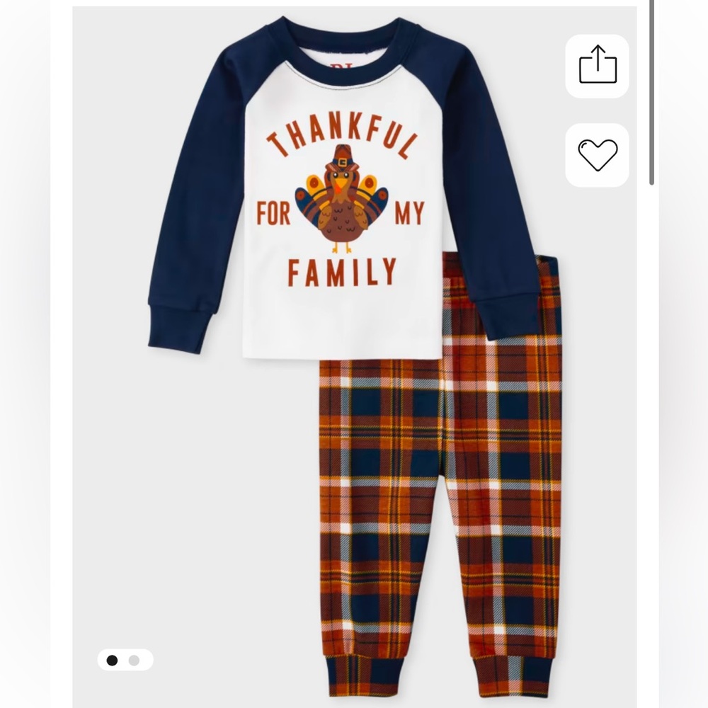 The Childrenโs Place Thankful For Family Snug Fit Cotton Pajamas Orange Blue